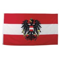 Fahne Österreich - mit Wappen 90 x 150 cm