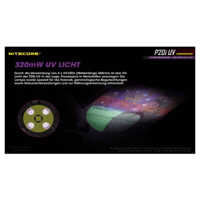 Nitecore® P20i UV 1800 Lumen Strobe taktische Taschenlampe