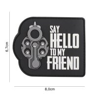 Say hello to my friend 3D PVC Patch oliv