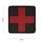 Patch 3D PVC Kreuz rot/schwarz