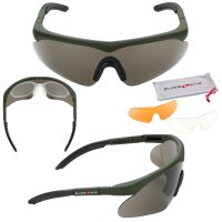 Swiss Eye® Tactical Raptor Schieß- und Sonnenbrillenset rubber black