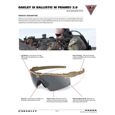 OAKLEY® SI Ballistic M Frame 3.0 Black/Grey