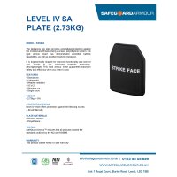 Safeguardarmour Ballistische Platte Level IV SA